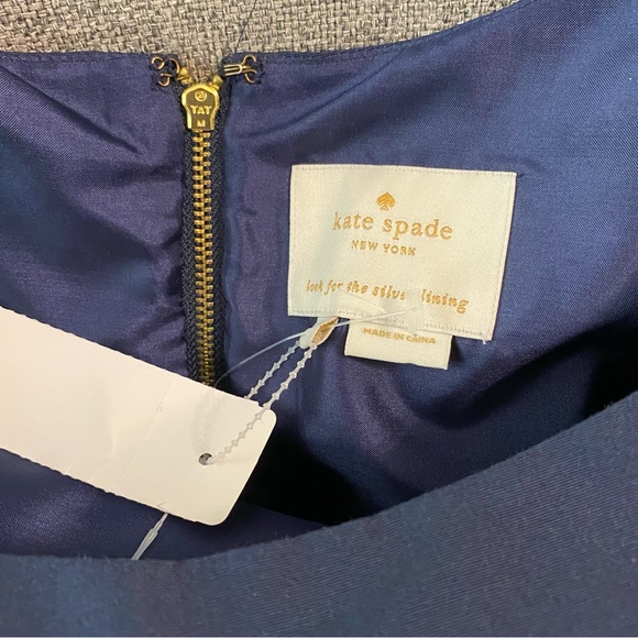 NWT Kate Spade Talitha Midnight Blue Spaghetti Strap Ruffle Hem Dress Si… - Picture 11 of 12
